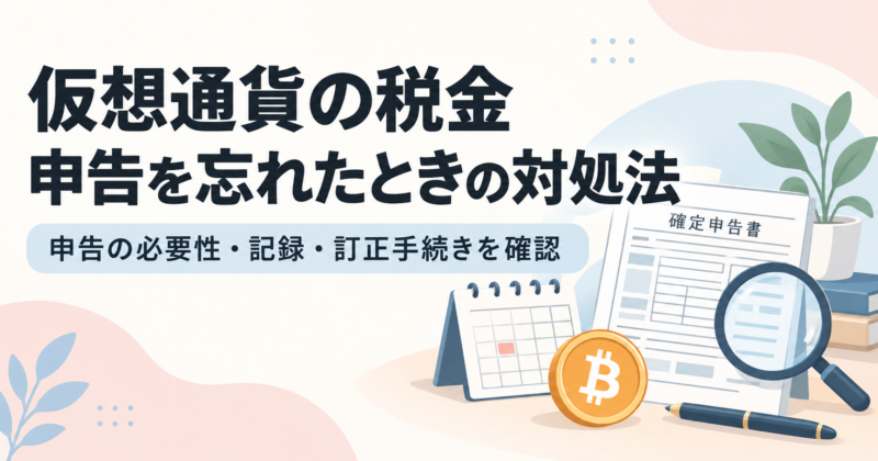 仮想通貨の税金の申告を忘れたときに、申告の必要性・取引記録・訂正手続きを確認する案内