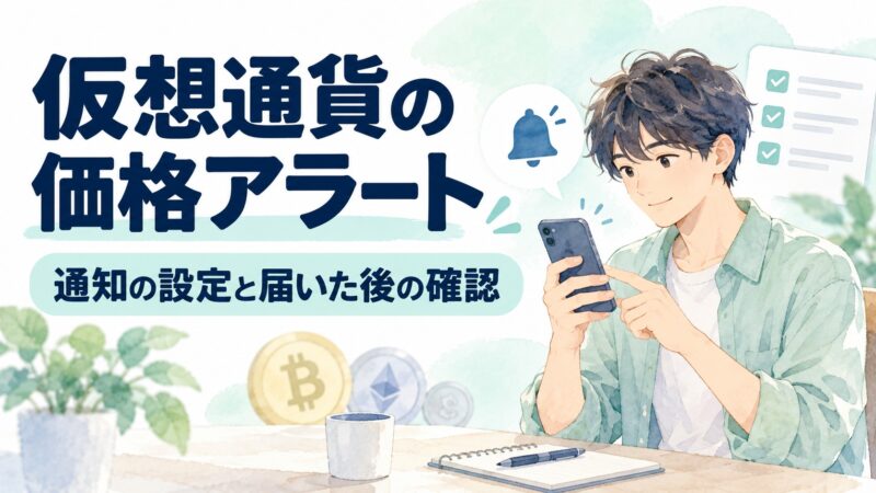 仮想通貨の価格アラート：通知設定と届いた後の確認