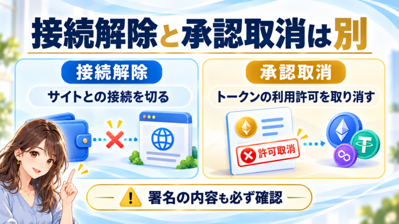 接続解除と承認取消は別の操作