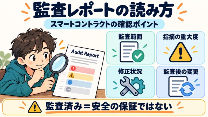 監査範囲・重大度・修正状況・監査後の変更を確認する図