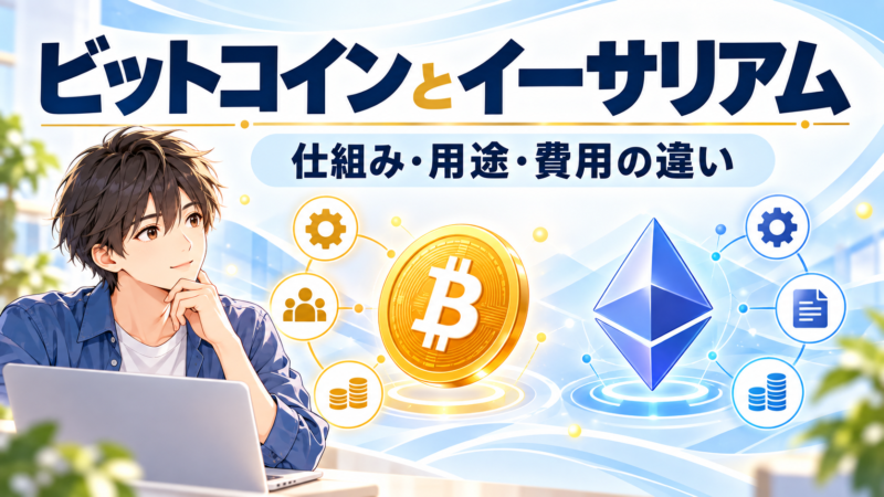 ビットコインとイーサリアムの仕組み・用途・費用を比較