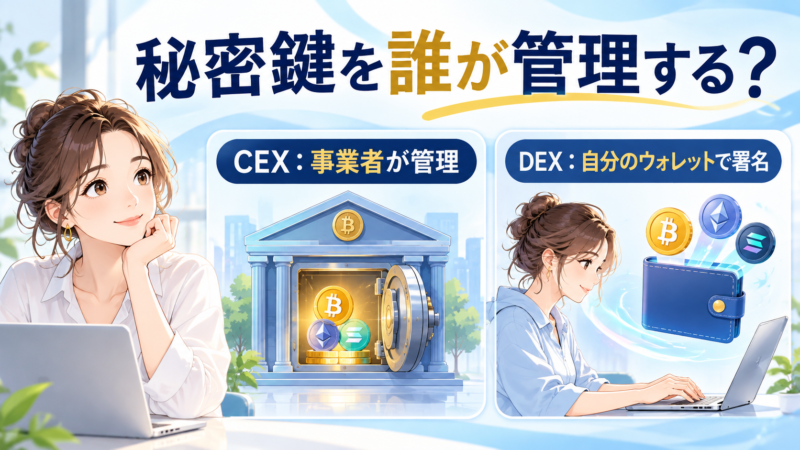 CEXの事業者管理と自己管理型DEXの署名