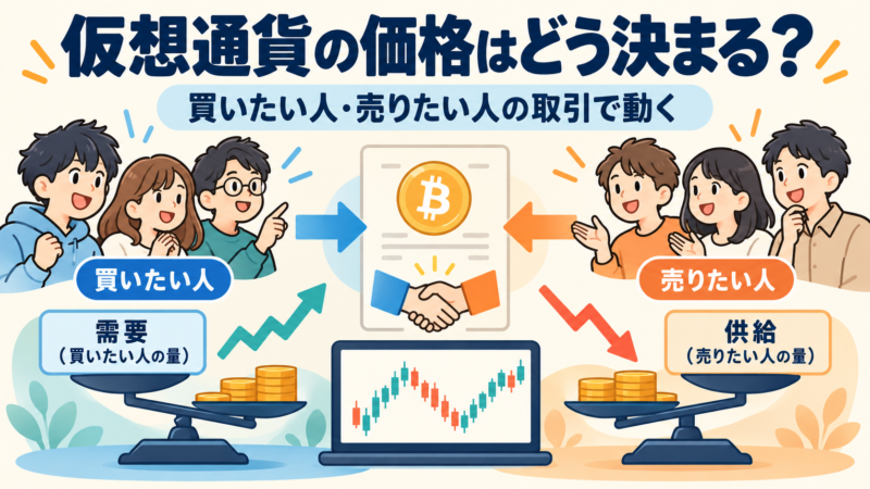 買い手と売り手の取引で暗号資産の価格が決まる仕組み
