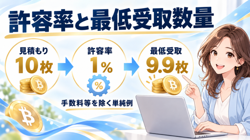 見積10枚、許容1パーセントで最低受取9.9枚となる単純例