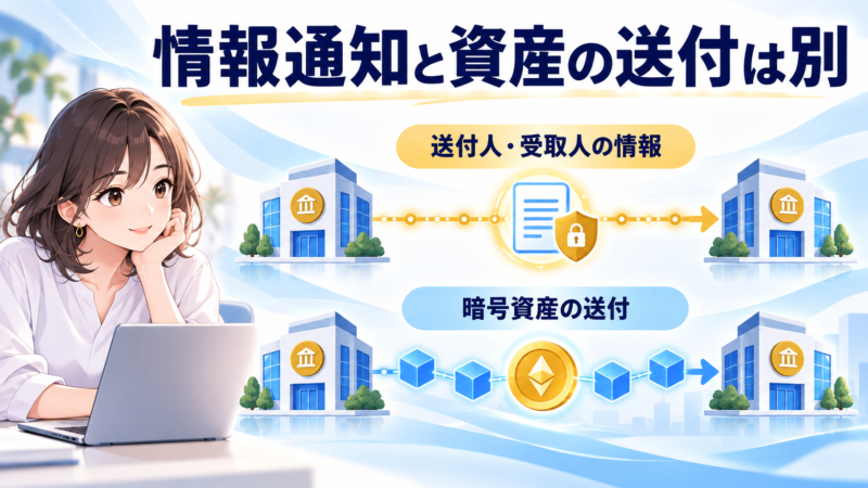 送付人・受取人情報の通知と暗号資産の送付は別の処理