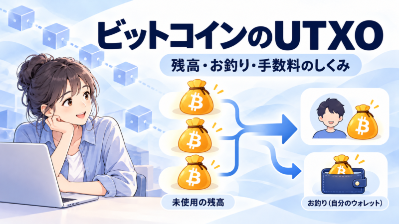 ビットコインのUTXOとお釣り・手数料の仕組み