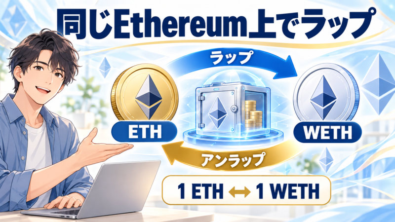 同じEthereum上で1ETHと1WETHをラップ・アンラップ