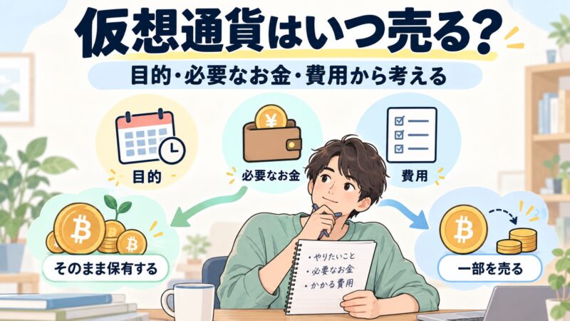 仮想通貨の売却を目的・必要なお金・費用から考える図